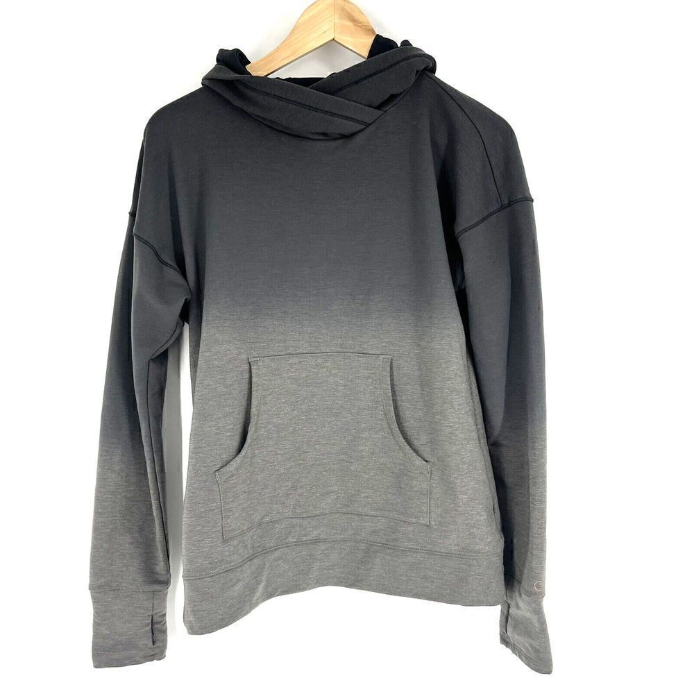 Calia Carrie Underwood Hoodie Size XS Womens Gray Effortless Dip Dye Ombre Shirt